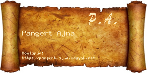 Pangert Ajna névjegykártya